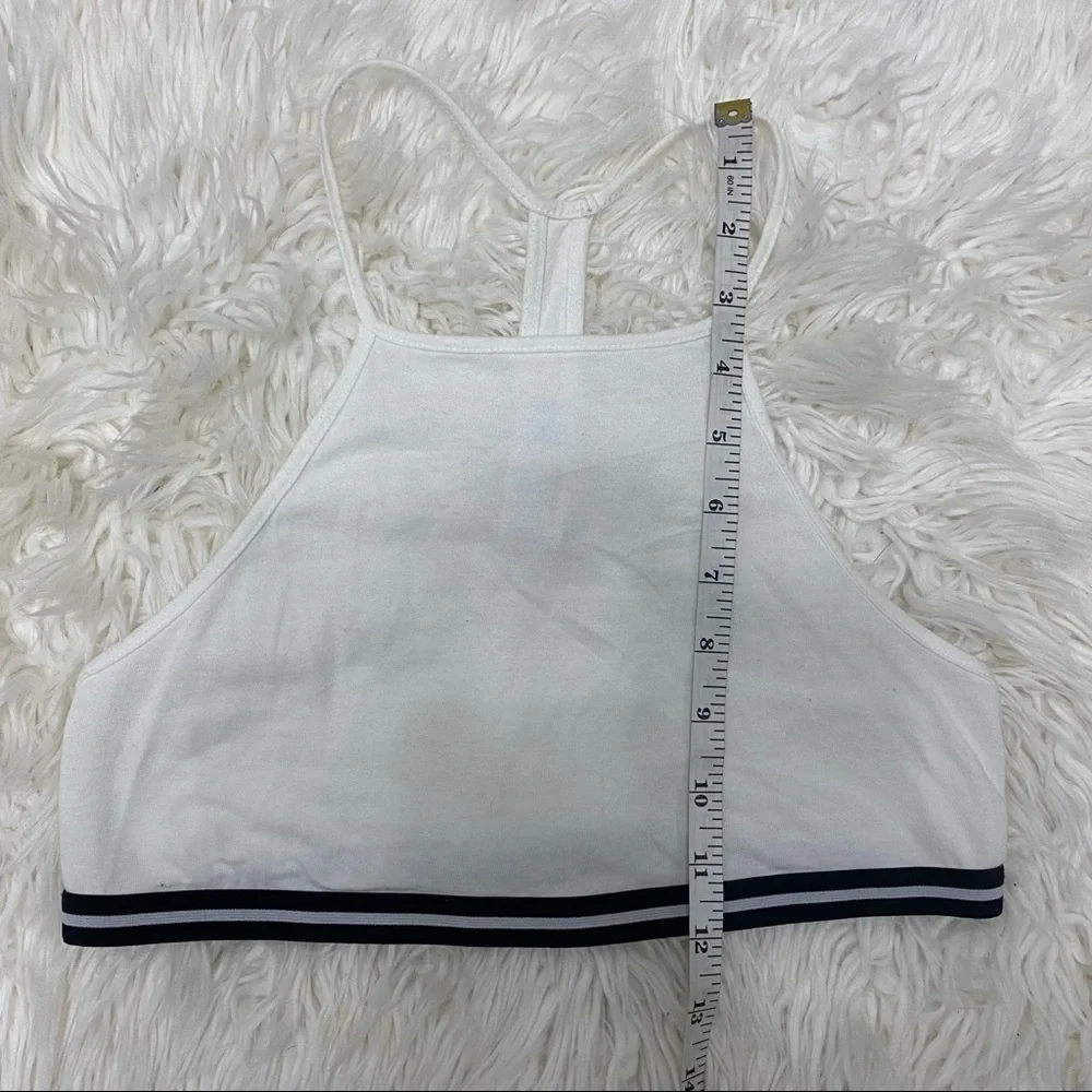 Forever 21 | Striped Racerback Bralette Sports Bra Crop Top Black White
